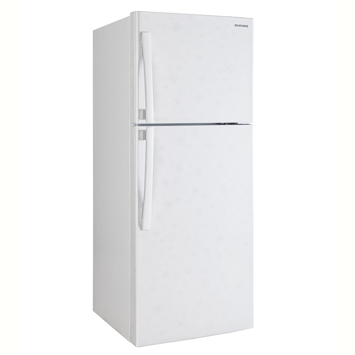 REFRIGERADOR DAEWOO TOP MOUNT 16 PIES BLANCO CON GRABADO FLORAL SEARS