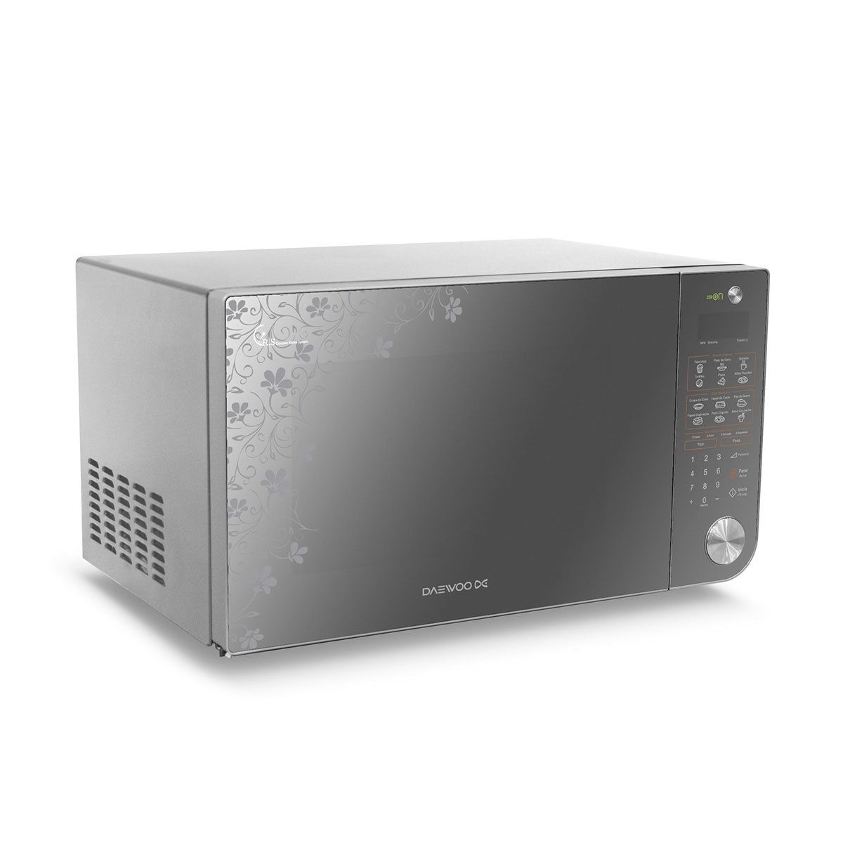 HORNO DE MICROONDAS DAEWOO 1.1 PIES INOX CON DISEÑO FLORAL | SEARS.COM