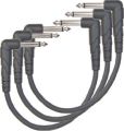 Planet Waves Classic Series Instrument Cable with Right Angle Plug, 0.5 feet (3-pack)