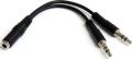StarTech MUYHSFMM 3.5mm 4 Pin to 2x3 Pin 3.5mm Headset Splitter Adapter - F/M
