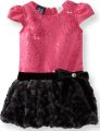 So La Vita Girls 2-6x Sequined Bodice Dress, Fuschia, 2T
