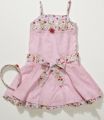 Little Bitty Pink Eyelet Sundress w/ Floral Lace trim and Matching Headband