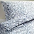 Ikea Bladvass Full/queen Duvet Cover and Pillowcases, White, Blue
