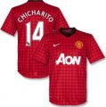12-13 Manchester United Home Jersey + Chicharito 14