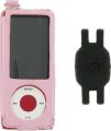 Premium Leather Case with Swivel Belt Clip for Apple iPod Nano 5th Generation with Shoe Silicone Pouch for Nike+ iPod Sensor (iPod NOT Included), Pink