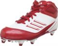 adidas Men's Scorch X Mid D Football Cleat,White/University Red/Metallic Silver,7 M US