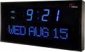 DBTech Big Oversized Digital Blue LED Calendar Clock with Day and Date - Shelf or Wall Mount (12 inches - Blue LED)