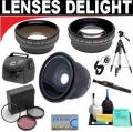 .42x HD Super Wide Angle Fisheye Lens + 2x Digital Telephoto Professional Series Lens + 0.5x Digital Wide Angle Macro Professional Series Lens + 3 Piece Digital Camera Filter Kit + 6-Piece Deluxe Cleaning Kit + Full Size Tripod + Deluxe DB ROTH Acces