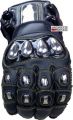 EXCALIBUR BLACK LEATHER CARBON & STEEL ARMOR MOTORCYCLE GLOVES SIZE M