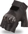 Men's Hard Knuckle Gel Palm Fingerless Glove - Knock Out Glove - One Punch and it's Lights Out (Large)