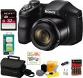 SONY Cyber-shot DSCH200B Compact Zoom Digital Camera in Black + Sony Class 10 32GB Secure Digital Memory Card + Sony Small System Case + Mini Charger for AA Ni-Mh 2700mAh Batteries w/ AC/DC & Universal Adapter + 25 Free Quality Photo Prints + Sony Cy
