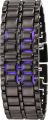 GGI International Men's MLed-Lava-BB Black Stainless Steel Lava Blue LED Digital Bracelet Watch