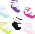 Carter's Hosiery Baby-girls Newborn Six Pack Mary Jane Comp Sock, Pink/Blue/Lime/Pink/Purple, 3-12 Months