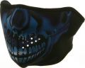 Neoprene Half Face Mask - Blue Chrome Skull W11S25D