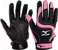 Mizuno Jennie Finch Premier G2 Women's Batting Glove, Black/Pink - X-Large