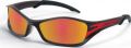 Crews CTB13R Tribal Safety Glasses, Graphite Red Tattoo Frame, Fire Mirror Lens