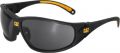 Caterpillar Tread Safety Glasses, Black and Yellow, Smoke