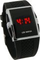 Square Stainless Steel Back Men's Digital Electronic LED Watch Red Light (