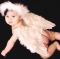 FashionWings (TM) White Feather Wings & Halo for Baby Toddlers 6-18mo as Photo Props, Fairy, Angel, Cupid Costume. Bonus My Angel Moment Photo Frame.