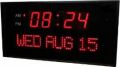 Large Digital Red LED Calendar Clock 11 x 3/4" Day and Date - Use on Table, Desk, Shelf or Wall Mount By Metro Fulfillment House