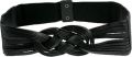 Allegra K Double Press Button Closure Stretchy Cinch Waist Belt Black for Woman