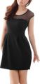 Allegra K Ladies Pullover Round Neck Sleeveless Mesh upper Mini Dress M